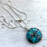 Chrycocolla Lyra necklace