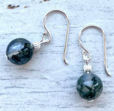 Dainty silver drop earrings