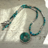 Natural Turquoise Sterling Silver Necklace - Handmade one-of-a-kind Collection