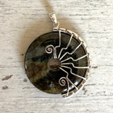 Labradorite lyra pendant