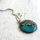 Large natural Turquoise lyra necklace