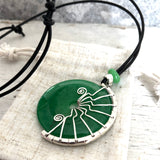 Large Jade Lyra Pendant