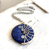 Large Lapis Lazuli Lyra necklace