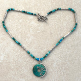 Natural Turquoise Sterling Silver Necklace - Handmade one-of-a-kind Collection