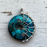 Chrycocolla Lyra necklace