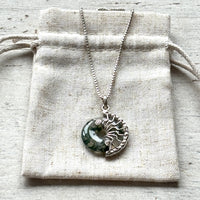 Moss Agate Lyra Necklace