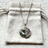 Moss Agate Lyra Necklace
