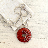 Sponge Coral lyra pendant