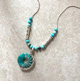 Turquoise sliding Silver necklace