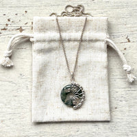 Moss Agate Lyra Necklace