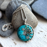 Chrycocolla Lyra necklace