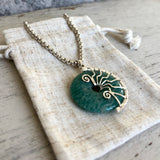 Amazonite lyra necklace