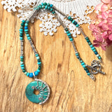 Natural Turquoise Sterling Silver Necklace - Handmade one-of-a-kind Collection