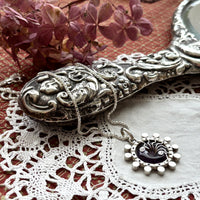Silver Flower necklace in Amethyst