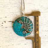 Large natural Turquoise lyra necklace