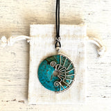 Large natural Turquoise lyra necklace