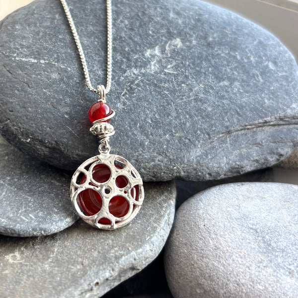 Tiny Carnelian Moon necklace