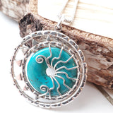 Large Turquoise eclipse necklace