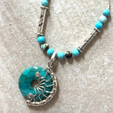Turquoise sliding Silver necklace