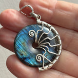 Labradorite lyra pendant