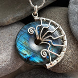 Labradorite lyra pendant