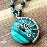 Malachite beaded necklace