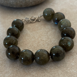Chunky Labradorite and Silver Bracelet