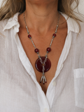 Handmade sterling silver and Carnelian statement necklace,
