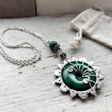 Large Malachite Sun pendant