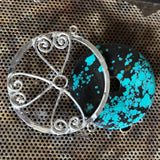 progress of design of tibetain turquoise donut and sterlinf silver casing