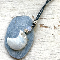 Gemstone moon necklace