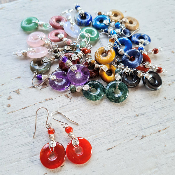 selection of Spiral rock earrings