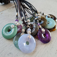 Large spiral wire wrap donut pendants