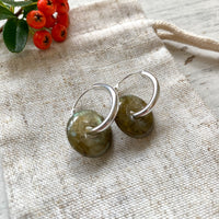 Silver Hoop Earrings with jewels