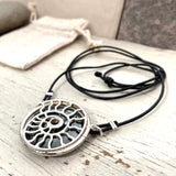Ammonite choker necklace on Leather