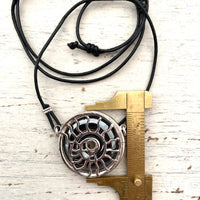 Ammonite choker necklace on Leather