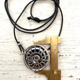 Ammonite choker necklace on Leather
