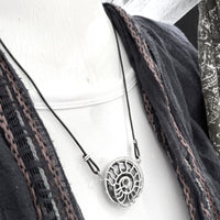 Ammonite choker necklace on Leather