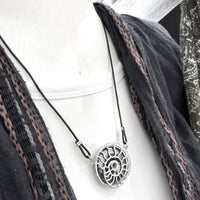 Hematite Fossil necklace on Leather