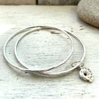 Forged sterling Silver bangles