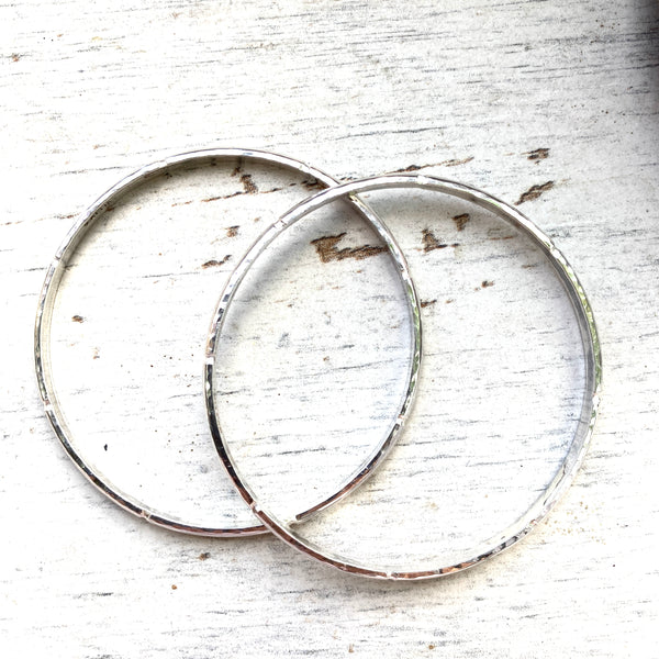 Forged sterling Silver bangles