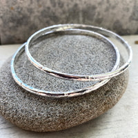 Forged sterling Silver bangles