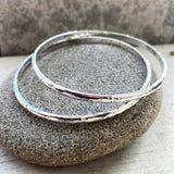 Forged sterling Silver bangles