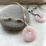 Rose quartz beaded necklace