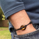 Tiger eye leather bracelet