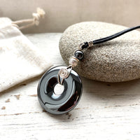Large spiral wire wrap donut pendants