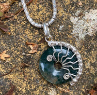 Moss Agate small Lyra necklace