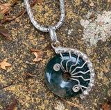Moss Agate small Lyra necklace