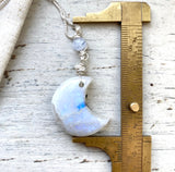 Gemstone moon necklace