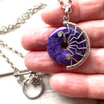 charolite and Silver Lyra necklace